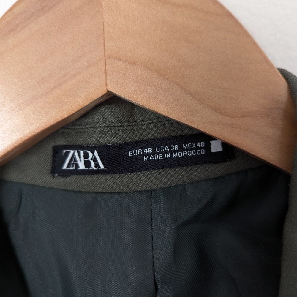 NWT Zara men's muted green Stretch Suit business casual office jacket blazer - Picture 3 of 7